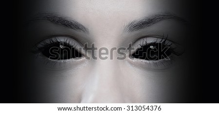 Similar – Image, Stock Photo Fearful eyes of a woman