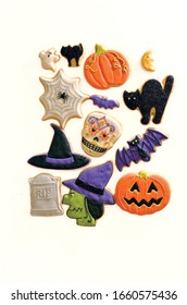 Halloween Cookies Against A White Background 