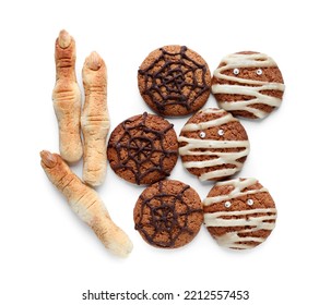 Halloween Cookies On White Background