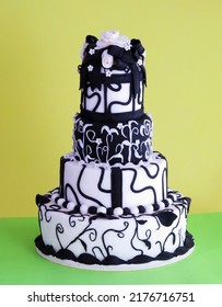 Halloween Cream And Dark Chocolate Wedding Cake 