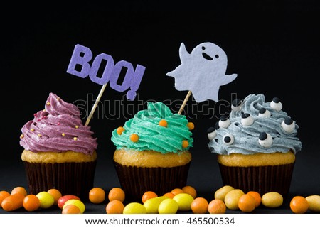 Similar – Image, Stock Photo Halloween cupcakes Food