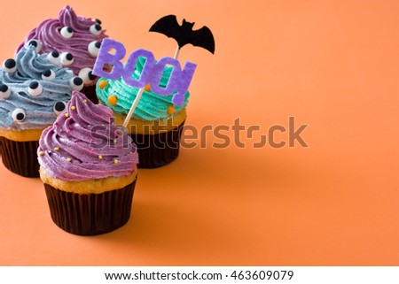 Similar – Image, Stock Photo Halloween cupcakes Food