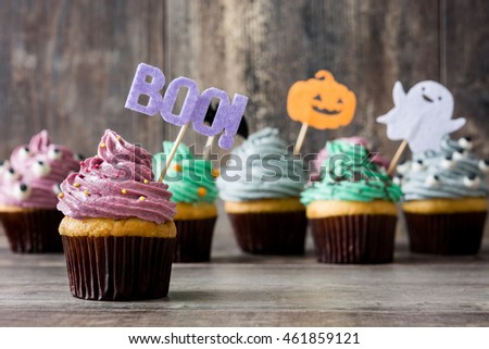 Similar – Image, Stock Photo Halloween cupcakes Food