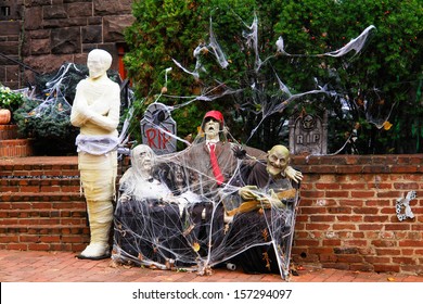 Halloween Decoration In Front Of The House