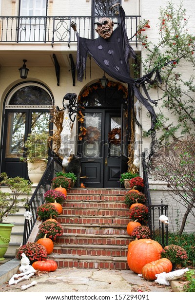 Halloween Decoration Front House Stock Photo Edit Now 157294091