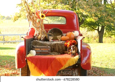 Halloween Fall Truck Scene