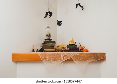 Halloween Fireplace Mantle Decoration Display For A Party