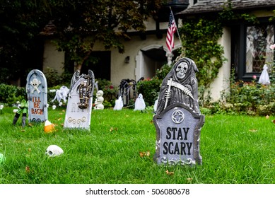 Halloween In Front Of House Decorations