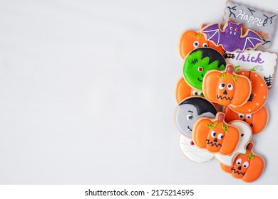 Halloween funny Cookies set on white background. Trick or Threat, Happy Halloween, Hello October, fall autumn, Festive, party and holiday concept - Powered by Shutterstock