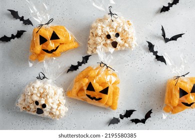 Halloween Holiday Concept With Party Gift Bag Decor