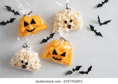 Halloween Holiday Concept With Party Gift Bag Decor