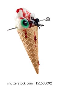 Halloween Ice Cream With Eye And Spider