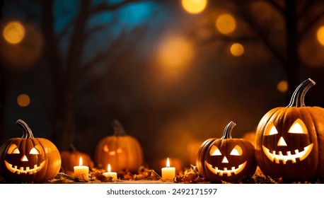 Halloween illustration design with dark and blurred background. Premium illustration for banners, posters, greetings and Halloween celebrations. - Powered by Shutterstock