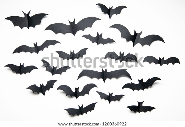 Halloween Paper Bat Decorations On White Stock Photo Edit Now