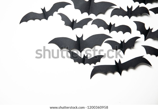 Halloween Paper Bat Decorations On White Stock Photo Edit Now