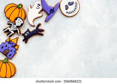 Halloween Party Gingerbread Cookies Mockup, Top View