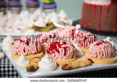 Halloween pastry shaped like brains and fingers