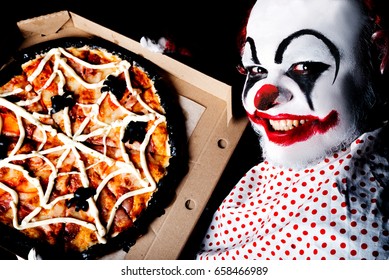 Halloween Pizza And Horror Clown