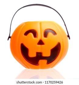 Halloween pumpkin grinning isolated on white - Shutterstock ID 1170259426