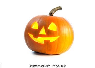 Halloween Pumpkin isolated on white background - Shutterstock ID 267956852