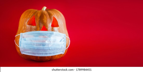 View Masks On Pumpkins Background