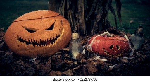 Halloween Pumpkin Scary Smile A Candle