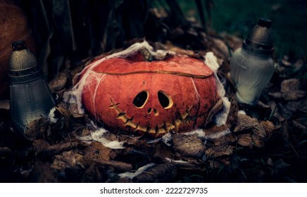 Halloween Pumpkin Scary Smile A Candle