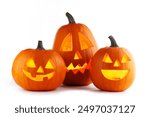 halloween pumpkins isolated on white