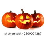 Halloween pumpkins isolated on white