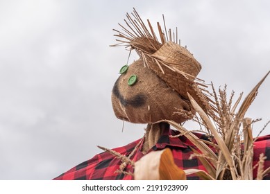 Halloween Scarecrow. Scary Figure. Traditional Halloween Scarecrow Costume.