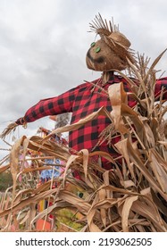 Halloween Scarecrow. Scary Figure. Traditional Halloween Scarecrow Costume.