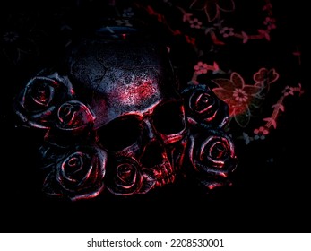 Halloween Skull with Rose Design - Powered by Shutterstock