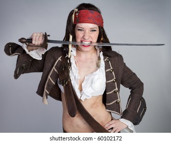 Halloween sword pirate costume woman