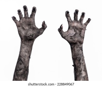 Halloween theme: terrible zombie hand with black nails