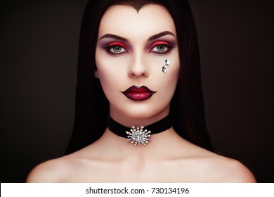 Halloween Vampire Woman Portrait Beautiful Glamour Stock Photo (Edit ...