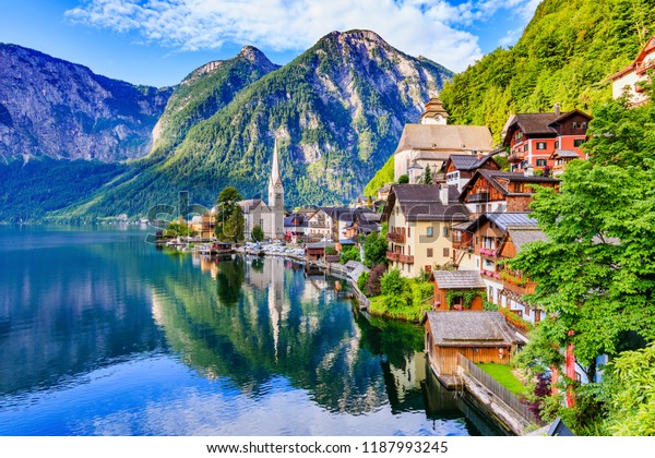 Hallstatt Austria Mountain Village Austrian Alps Stock Photo (Edit Now ...