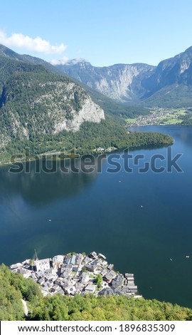 Similar – Image, Stock Photo Panorama over Lake Hallstatt