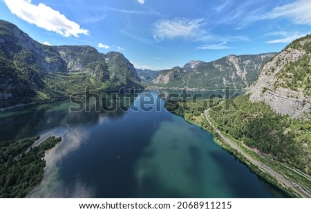 Similar – Image, Stock Photo Panorama over Lake Hallstatt