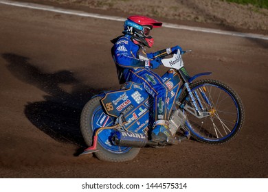 HALLSTAVIK, SWEDEN, JULY 6, 2019: Bartosz Zmarzlik (POL) At The Speedway GP In Hallstavik And HZ Bygg Arena.