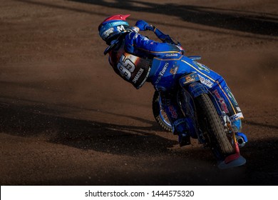 HALLSTAVIK, SWEDEN, JULY 6, 2019: Bartosz Zmarzlik (POL) At The Speedway GP In Hallstavik And HZ Bygg Arena.