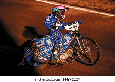 HALLSTAVIK, SWEDEN, JULY 6, 2019: Bartosz Zmarzlik (POL) At The Speedway GP In Hallstavik And HZ Bygg Arena.