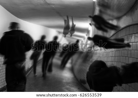 Hallucinations, delirium in EKW tunnel. Stock foto © 