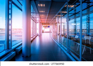 Hallway In Building With Glass - Flare Effect