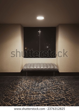 Hallway of dated american business hotel at night