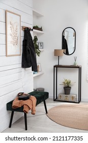 Hallway Interior With Console Table And Stylish Decor