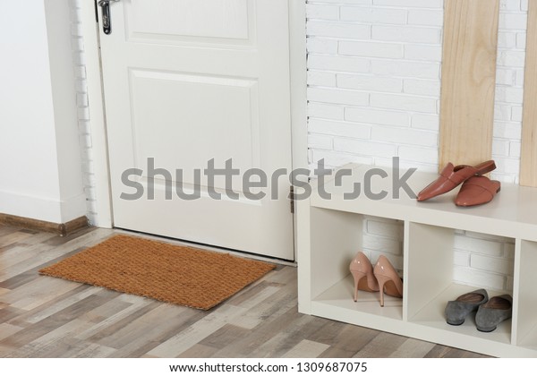 Hallway Interior Shoe Rack Mat Near Stock Photo Edit Now 1309687075