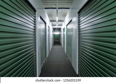 Hallway Of Self Storage Units For Rent