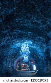 Hallways Leading To The Craft Shops Inside The Salt Cathedral Of Zipaquirá. This Cathedral Is Considered A Cultural And Religious Attraction In The Country. Zipaquirá Colombia . Sep 22, 2018