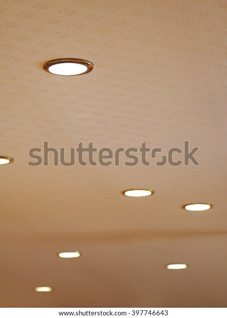 Halogen Bulbs Ceiling Lamps Lighting Soft Royalty Free Stock Image