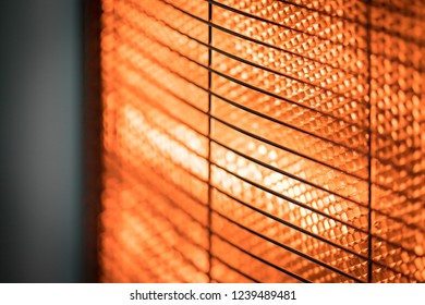 Halogen heater, closeup